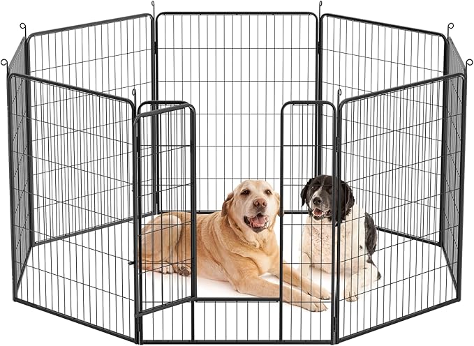 MoNiBloom Dog Playpen Outdoor, 40" Height 8 Panels Heavy Duty Metal Dogs Pen for Large/Medium/Small Animals Pet Exercise Pen for RV Camping Yard