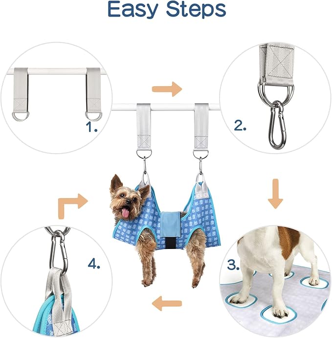 Dog Grooming Hammock Harness, Pet Grooming Hammock for Cats & Dogs, Dog Sling for Nail Clipping/Trimming