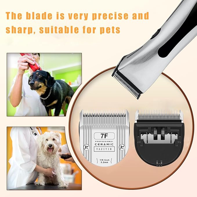 7F Dog Grooming Detachable Ceramic Blade,Compatible with WAHL 5 in 1 Blade for Wahl Arco, Bravura, Chromado, Creativa, Figura, and Motion Clippers. Cut Length 1/8-Inch 1.5mm