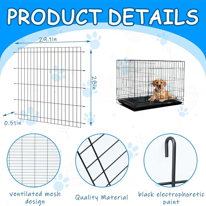 Tandefio 2 Pcs Dog Crate Divider Panel Metal Pets Divider Panel Dog Crate for Pets(48 Inches)