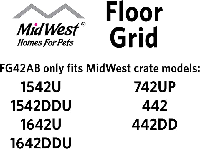 MidWest Homes for Pets Floor Grid for Dog Crate | Elevated Floor Grid Fits Midwest Folding Metal Dog Crate Models 1542U, 1542DDU, 1642U, 1642DDU, 742UP, 442, 442DD