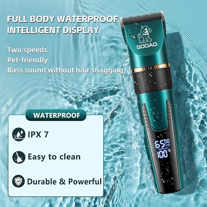 Goood Pet Clippers for Matted and Long Hair - Cordless Cat Trimmer with Low Noise and Thick Hair Grooming
