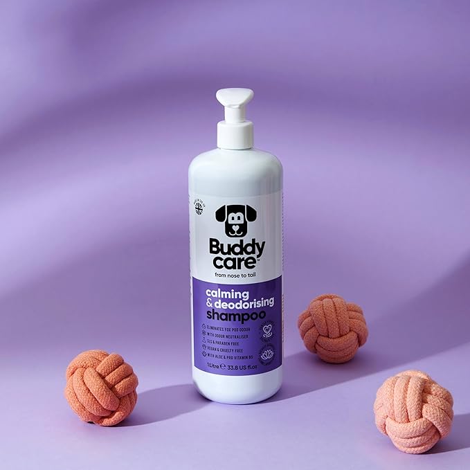 Calming & Deodorising Dog Shampoo by Buddycare | Lavender Scented | with Aloe Vera and Pro Vitamin B5 (33.8oz)