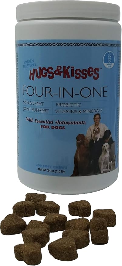 HUGS & KISSES Warren Eckstein's Four-in-One Dog Vitamin Mineral Supplement Treats