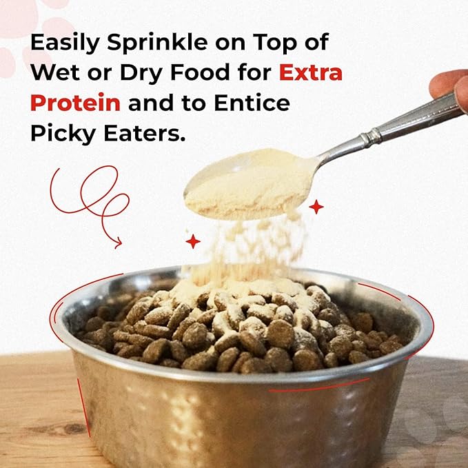 Beef Bone Broth for Dogs - High Protein Bone Broth for Cats - Beef Bone Broth Powder for Dogs - Dehydrated Beef Cat Food Toppers - Dog Safe Bone Broth - Bone Broth Topper for Dogs