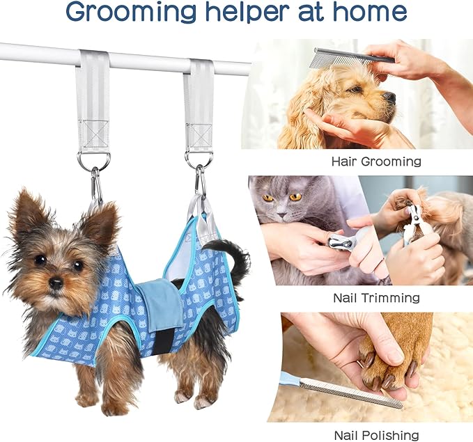 Dog Grooming Hammock Harness, Pet Grooming Hammock for Cats & Dogs, Dog Sling for Nail Clipping/Trimming