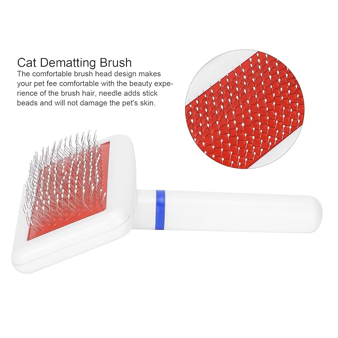 Cleaning Slicker Brush, Pet Grooming Tool Pet Brush Comfortable Design Smoothly Plastic+Stainless for Fluffing for Small Pets for Medium Pets for Tidying
