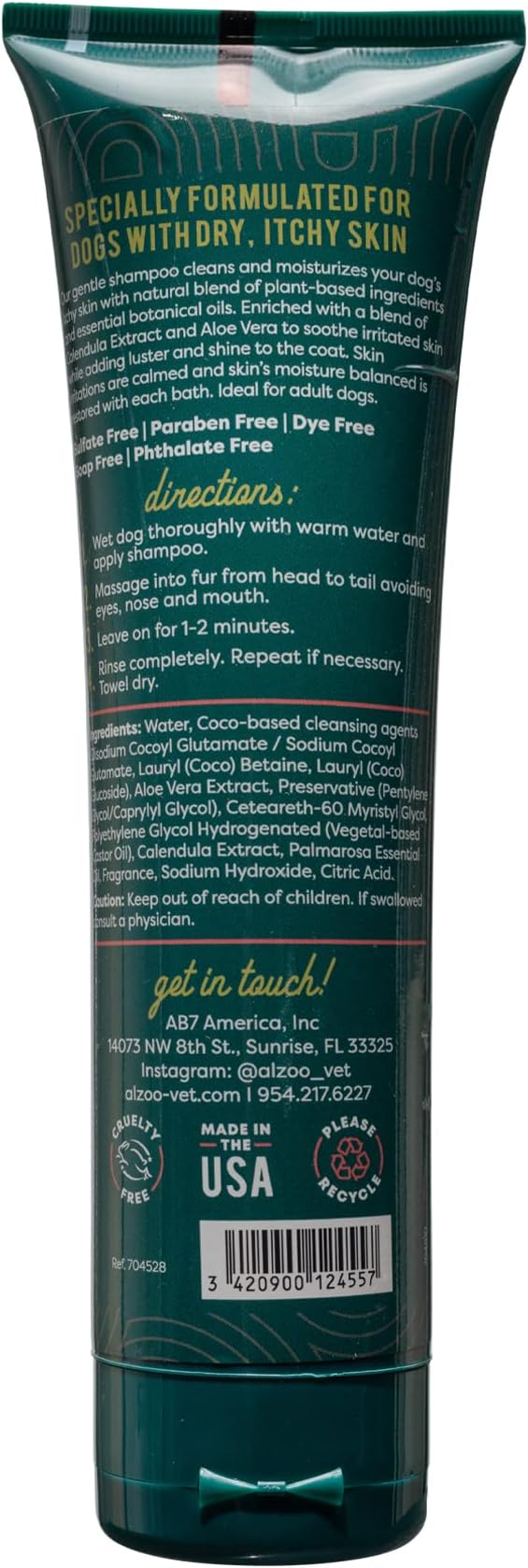 Anti-Itch Shampoo for Dogs, Specially Formulated for Dogs with Dry, Itchy Skin, 100% Plant-Based Active Ingredients, Palmarosa Fragrance, Made in USA, 8 Fl. Oz.