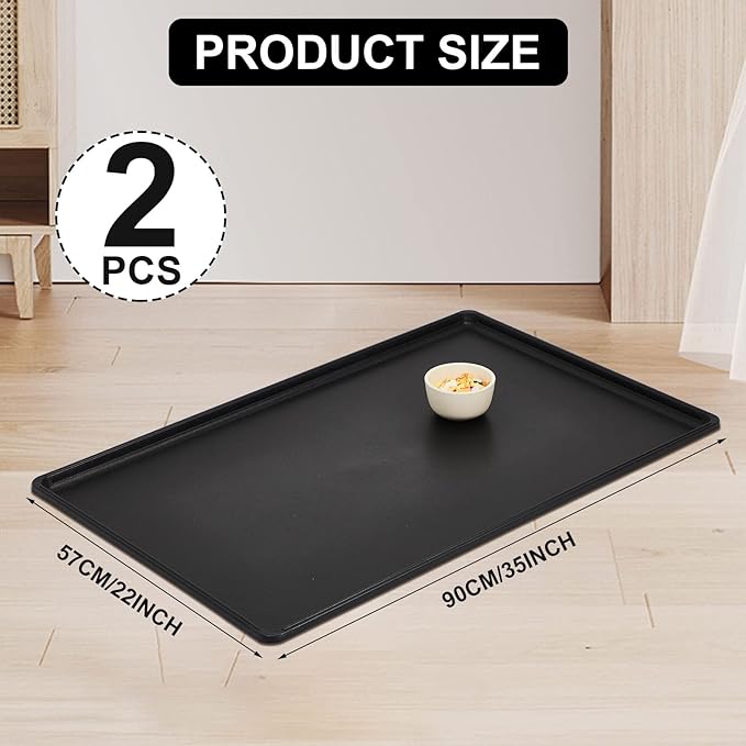 Cunno 2 Pcs Replacement Dog Crate Pan Tray Kennel Bottom Tray Replacement Plastic Bottom Pan for Dog Crate, Black(36")