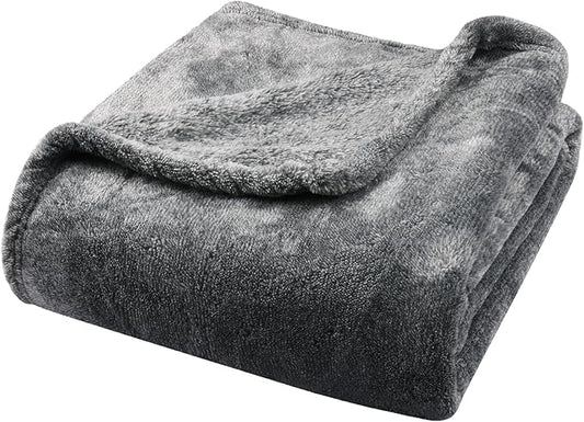 Onarway Dog Blanket Washable for Bed: Dog Blankets 78”x70” - Fluffy Soft Large Throw for Cat Puppy Kitten Dogs - Fleece Pet Blankets for Crate Couch Car and Indoor - Grey