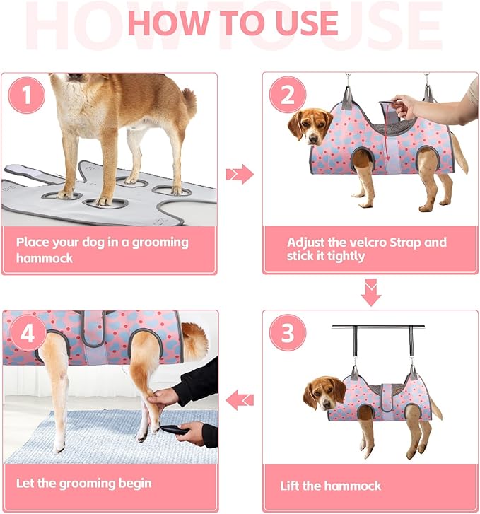 Dog Grooming Hammock for Medium/Large Dogs with Nail Clippers/Nail Trimmers, Dog Grooming Harness for Nail Trimming, Pet Grooming Sling Helper