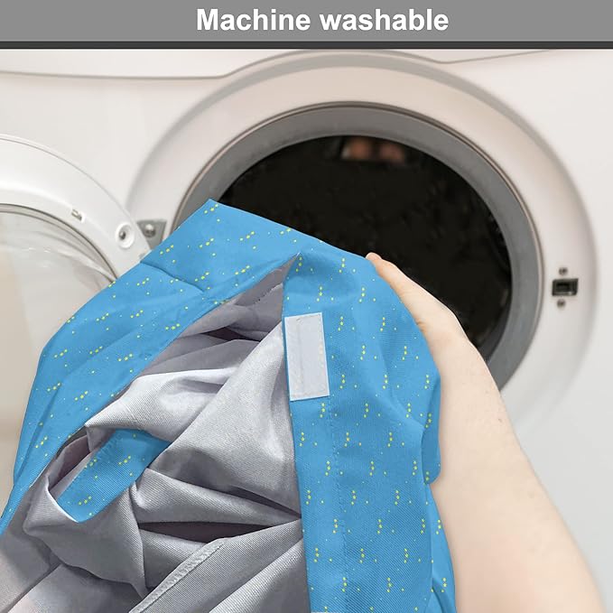 Lunarable Yellow and Blue Dog Crate Cover, Stars in The Sky Themed Vibrant Colored Celestial Pattern, Easy to Use Pet Kennel Cover for Small Dogs Puppies Kittens, 22 Inch, Blue Yellow