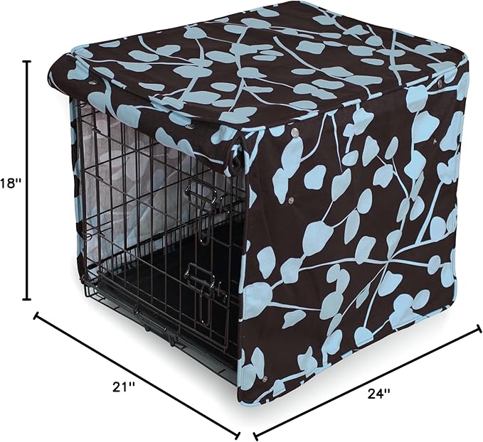 Molly Mutt Your Hand in Mine Dog Crate Cover, 100% Cotton Canvas Cover with 2 Roll-Up Panels, Ideal for Dog or Cat Crate, Durable, Washable, and Free of Harmful Chemicals, 24" x 18" x 21"