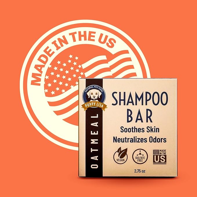 Natural Dog Shampoo Bar - Neutralizes Odors - Made in USA, Vegan, Hypoallergenic - Made with Natural Ingredients - 1 Dog Shampoo Bar is Equivalent to 24oz of Liquid Oatmeal Shampoo (1 Bar)