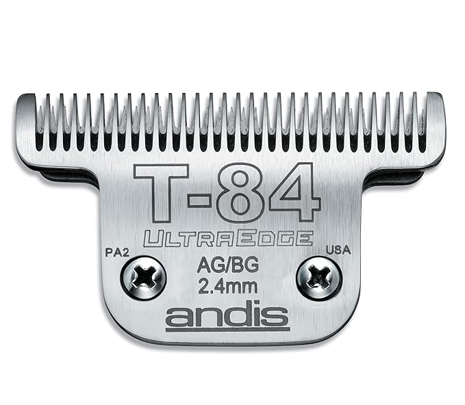 Andis – 21641, Ultra Edge Dog Clipper Blade – Carbon-Infused Steel With Exclusive Hardening Process, Long-Lasting Blades, 3/32-Inch Cut Length – For Dogs & Medium-Sized Animals, Size-T-84, Chrome