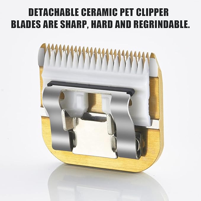 2 Packs #15 Clipper Blade Dog Grooming Compatible with Wahl/Oster Dog Clippers 3/64" 1.2mm Cut Length(Gold)