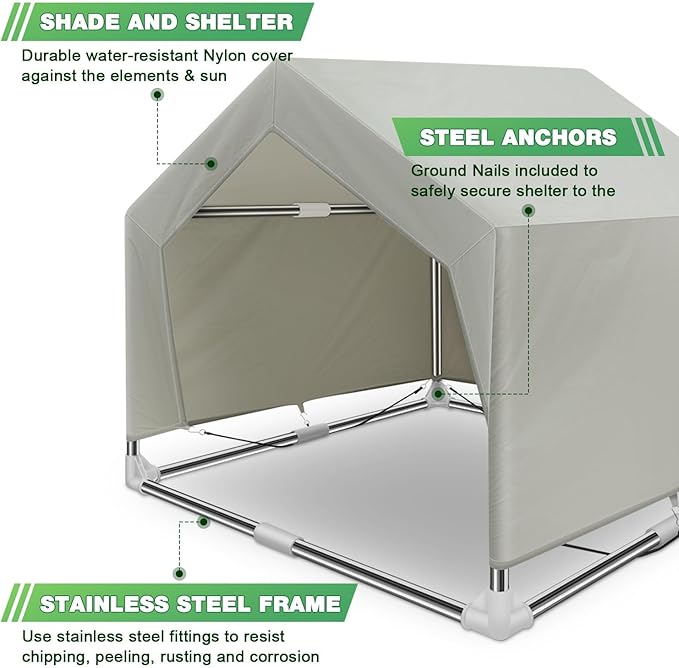 Dog Shade Shelter Outdoor Medium Tent Dog House for Medium Dogs, Outdoor Dog Tent, Outside Sun Rain Canopy Pet House for Cats, Rabbits and Other Pets