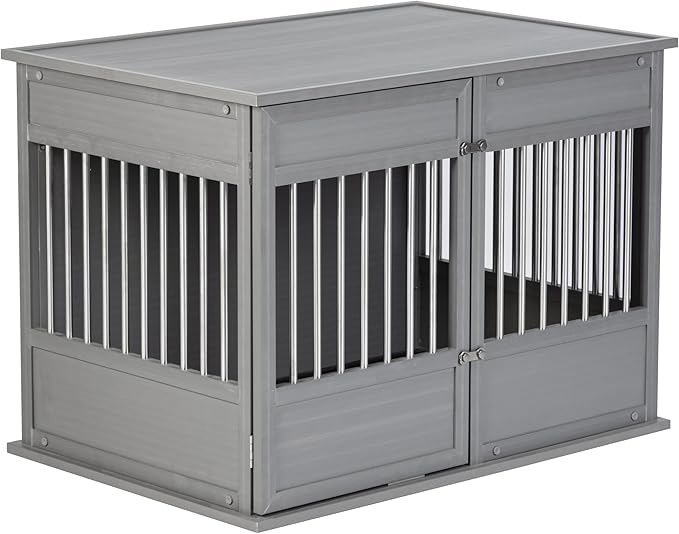 New Age Pet Horizon Pet Crate - Durable ECOFLEX with Stainless Steel Spindles, Bone-Shaped Latches, Easy Access Door, Stylish Design, 10-Year Warranty, Available in 3 Sizes & 2 Colors