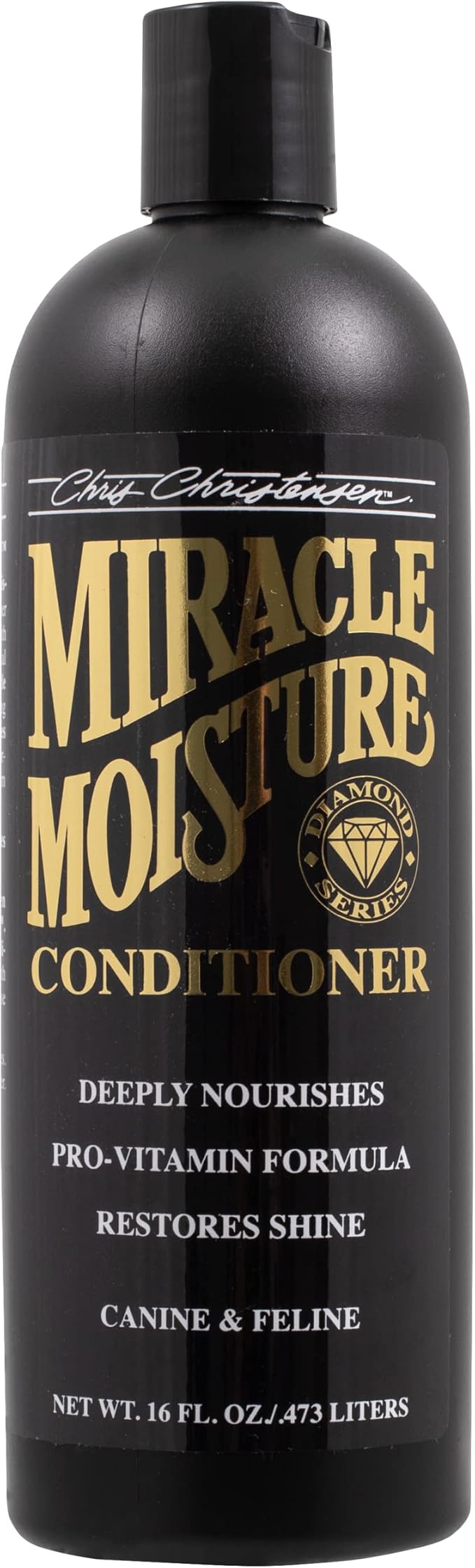 Chris Christensen Miracle Moisture Shampoo and Conditioner Bundle: Diamond Series Miracle Conditioner, Deep Hydration, 16 oz. - Diamond Series Miracle Shampoo, Strengthen Coat, 16 oz.