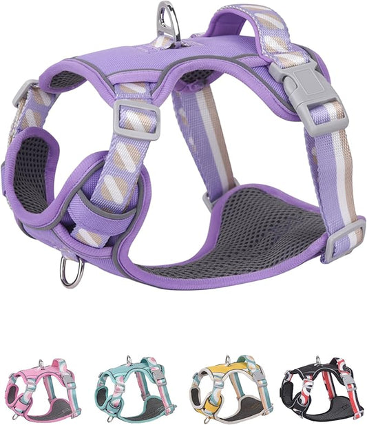 Petank Dog Harness for Small Dogs, Dog Harness with Handle, Small Dog Harness, Puppia Dog Harness, Dog Vest Harness, Dog Harness No Pull, Puppy Harness, Purple Dog Harness. (Purple, S)