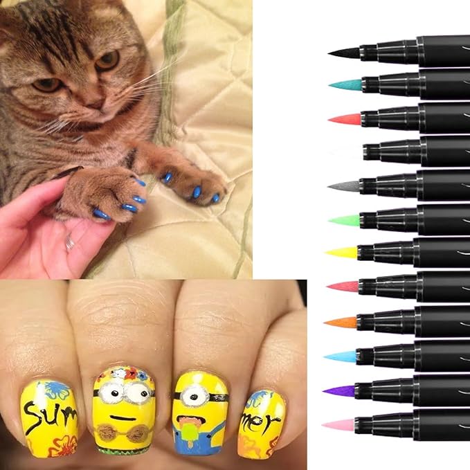 Dog Nail Polish Pen, 12 Colors Pet Nail Polish Set to DIY Beautiful Dog Nails Ideas Dog Nail Polish Pens Quick Dry Creative Dog Accessories Nail Polish Pens.