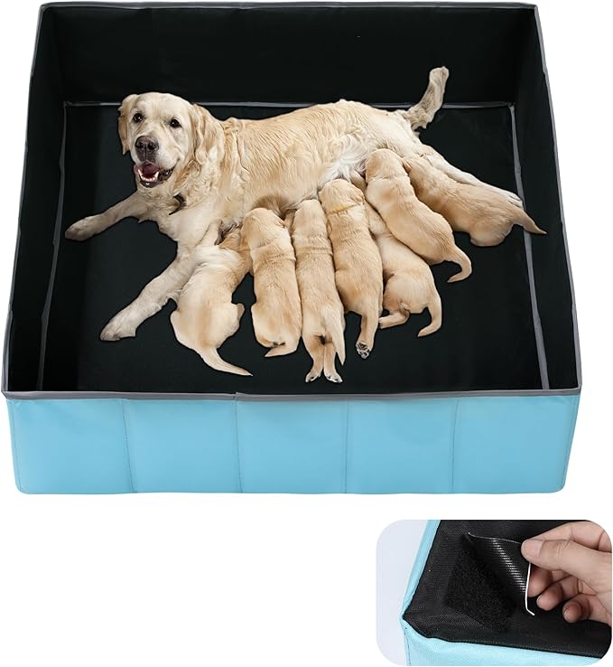 BALAPET Whelping Box for Dogs and Puppies,Foldable &Portable Whelping Pen, Puppy Playpen Dog Birthing Whelping Supplies(Large)