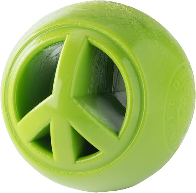 Outward Hound by Planet Dog Nooks Peace Interactive Treat Dispensing Dog Toy, Small, Green