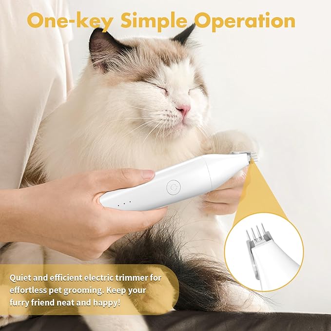 Goood Cat Clippers for Matted and Long Hair - Quiet Cordless Grooming Kit with Paw Trimmer and Nail Grinder for Cats, Small Dogs & Animals