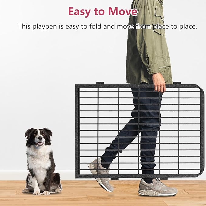 Dog Playpen 40" Height 10 Panels Puppy Playpen Indoor Portable Dog Fence Outdoor for Yard Indoor Dog Pen for Medium/Small Dogs, Heavy Duty Pet Pen for RV, Camping, Yard