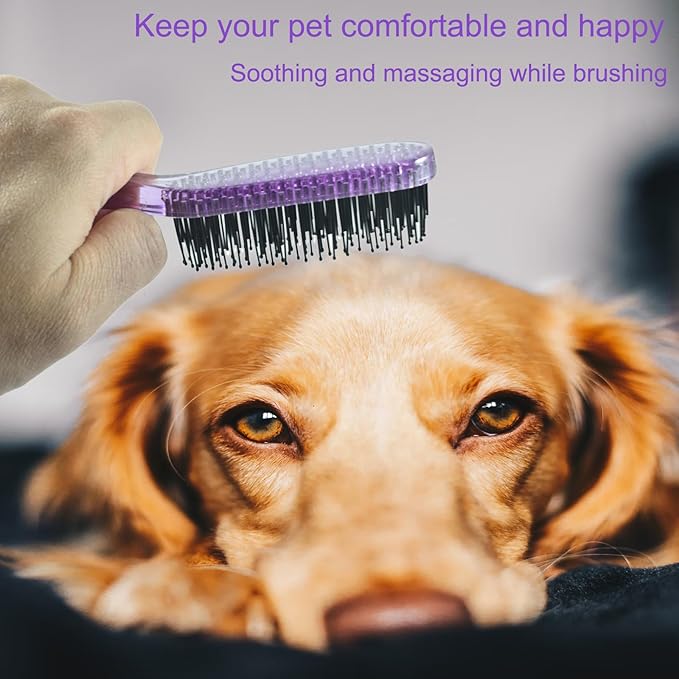 Dog Grooming Bath Brush, Pet Instant Detangler Pin Brushes, Soft Silicone Shampoo Soothing Comb for Wet Dry Long Short Haired Small Dogs & Cats Massaging, Deshedding Shower Scrubbing,Pink