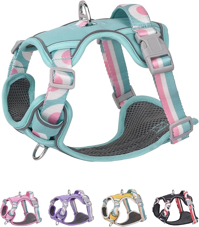 Petank Dog Harness for Small Dogs, Dog Harness with Handle, Large Dog Harness, Puppia Dog Harness, Dog Vest Harness, Dog Harness No Pull, Puppy Harness, Green Dog Harness. (Green, L)