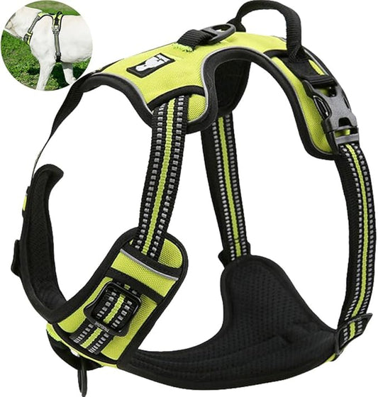 OLizee® New No Pull Dog Harness Outdoor Adventure Reflective Markings Pet Vest with Handle Adjustable Protective Nylon Walking Pet Harness Variety of Sizes and Colors,Green XS