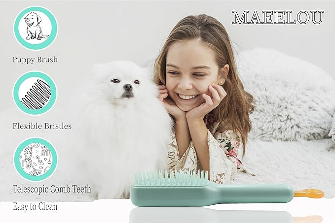 Cloud Shape Small Dog Grooming Brush and Stretchable Puppy Brush