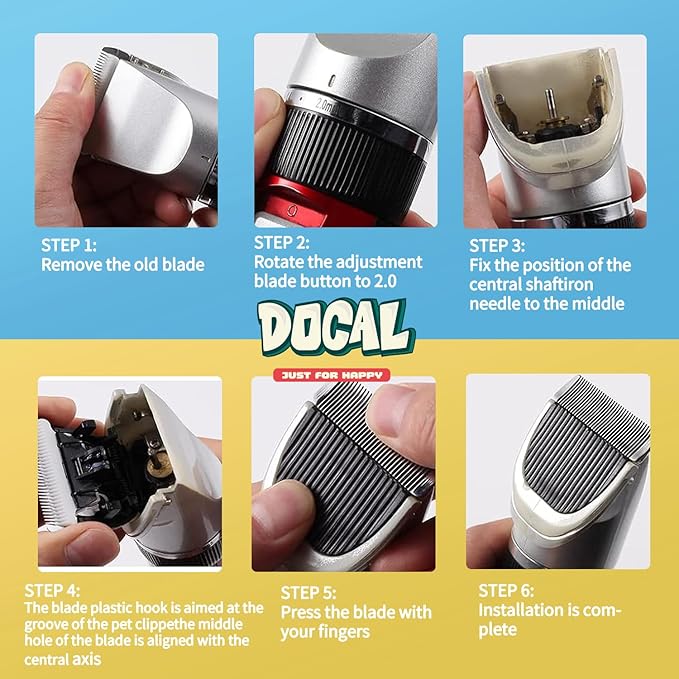 7F Pet Grooming Clipper Replacement Blade Compatible for Most Dog Hair Clipper & one-isall Dog Grooming Clippers, Made of Ceramic Blade & Stainless Steel Blade Size 7F Cut Length 3mm (2 Packs)