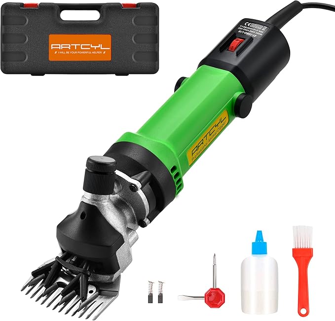 Sheep Shears, 550W Professional Electric Sheep Shears for Dog with Thick Hair, Sheep Clippers Equine Goat Pony Cattle and Large Thick Coat Animals, 6 Speeds Heavy-Duty Farm Haircut Trimmer