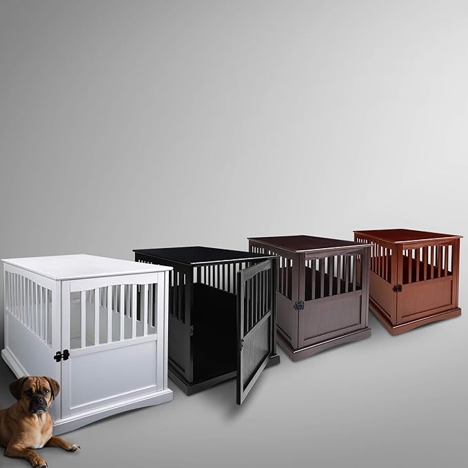 Casual Home Wooden Pet Crate, End Table, Large, New Walnut