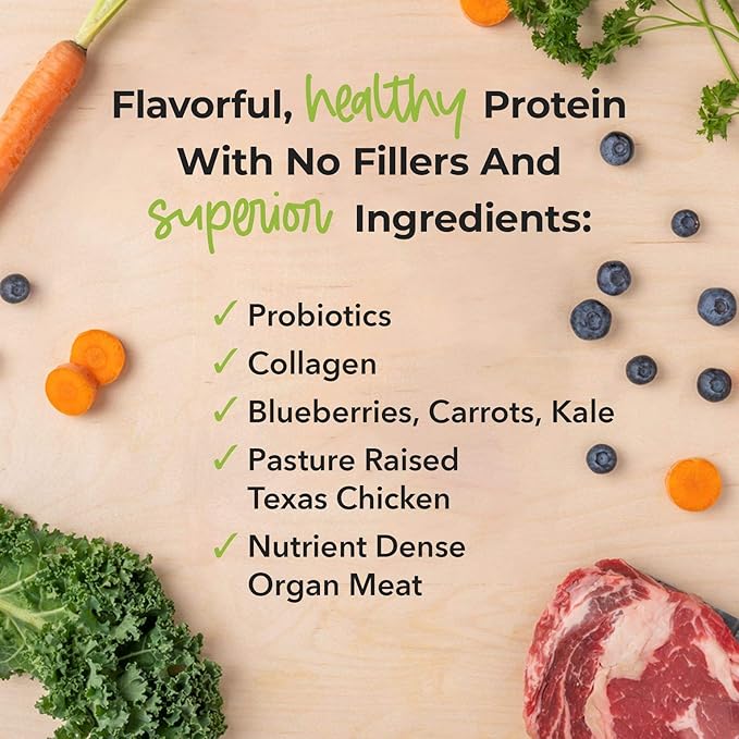 iHeartDogs Dog Food Topper - Freeze-Dried Raw Dog Food Seasoning - Grain Free Superfood Meal Mixer (Chicken, 3 Ounce)