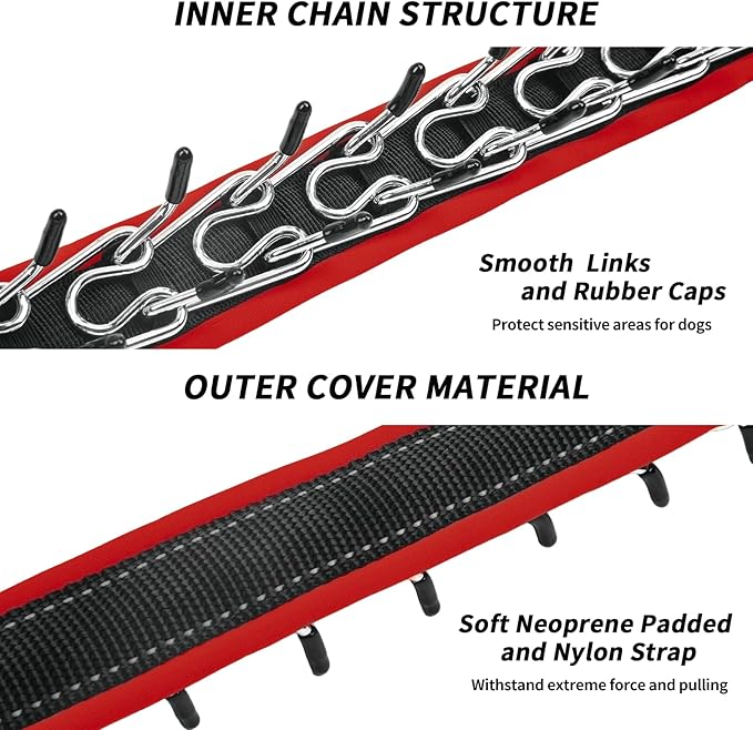 Martingale Collar for Dogs, Heavy Duty Nylon No Pull Dog Collar with Buckle, Adjustable Anti Pull Collar Reflective Slip Collar for Large Medium Small Dog Training Walking M Red