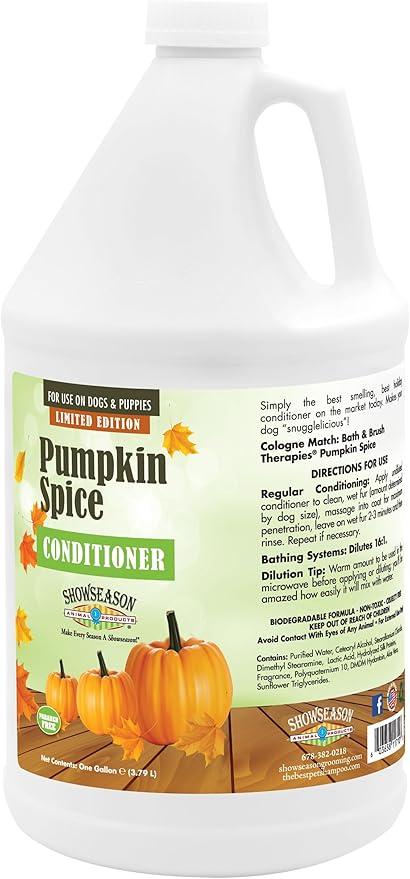 Pumpkin Spice Conditioner for Dogs & Cats 1 Gallon | Cruelty-Free | Paraben-Free | Biodegradable and Non-Toxic | Made in The USA
