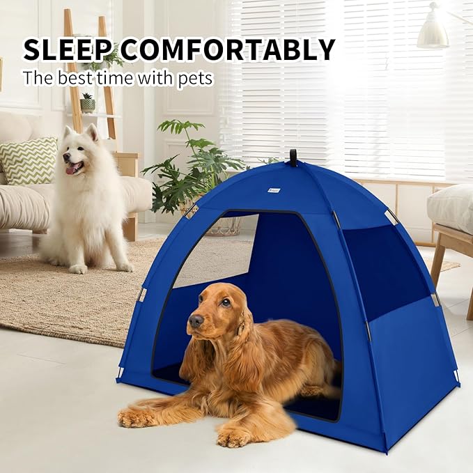 Cat Tent Outdoor House and Dog House Outdoor, Cat and Dog Waterproof Tent House, Outdoor Dog Bed Washable, Indoor/Outdoor Cave Nest Bed Small Dog Tent for Cat, Bunny (Navy Blue, Extra Large)