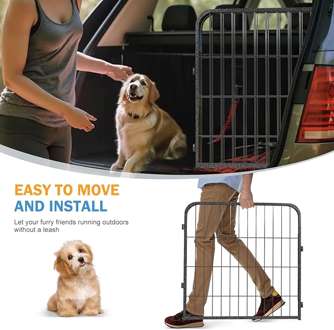 Dog Playpen 8 Panels 32'' Height Heavy Duty Dog Fence with Doors Outdoor Exercise Dog Fence for Large/Medium/Small Dogs Pets Playpen for RV, Camper, Yard