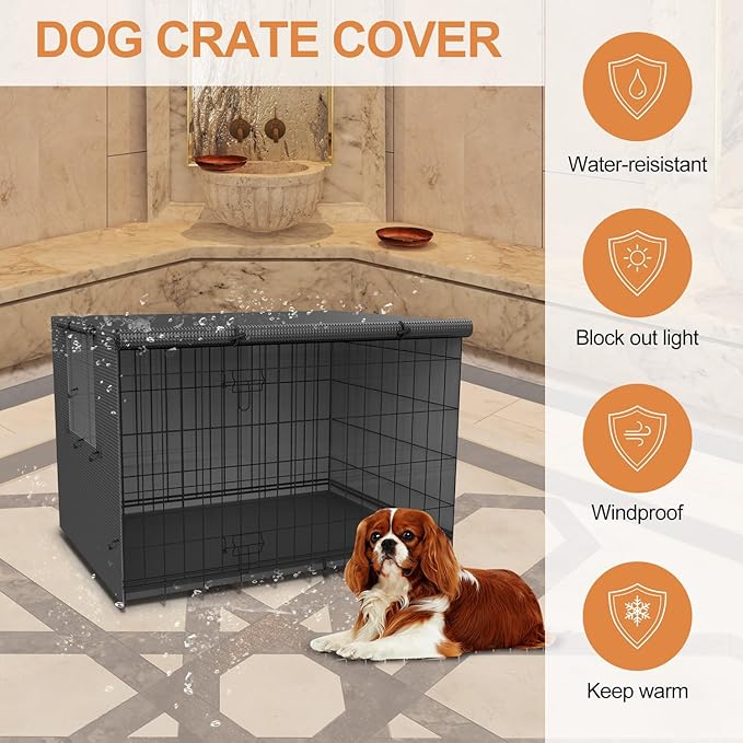 Crate cover Fit for 24 30 36 42 48-inches,Dog crate covers 36 inch,Cover for dog crate,Waterproof dog kennel cover,Crate covers for dog cages,Waterproof cover for dog kennel,Dog Enclosure Covers