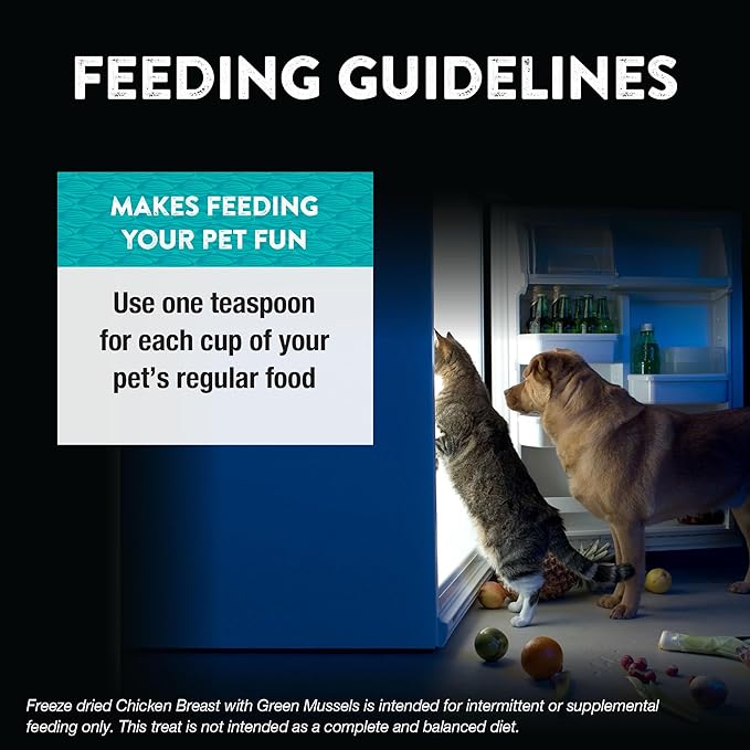 Northwest Naturals Freeze-Dried Chicken Breast with Green Lipped Mussels - Functional Topper - for Dogs and Cats - Healthy, Limited-Ingredients, Human Grade, All Natural - 5 Oz (Pack of 1)