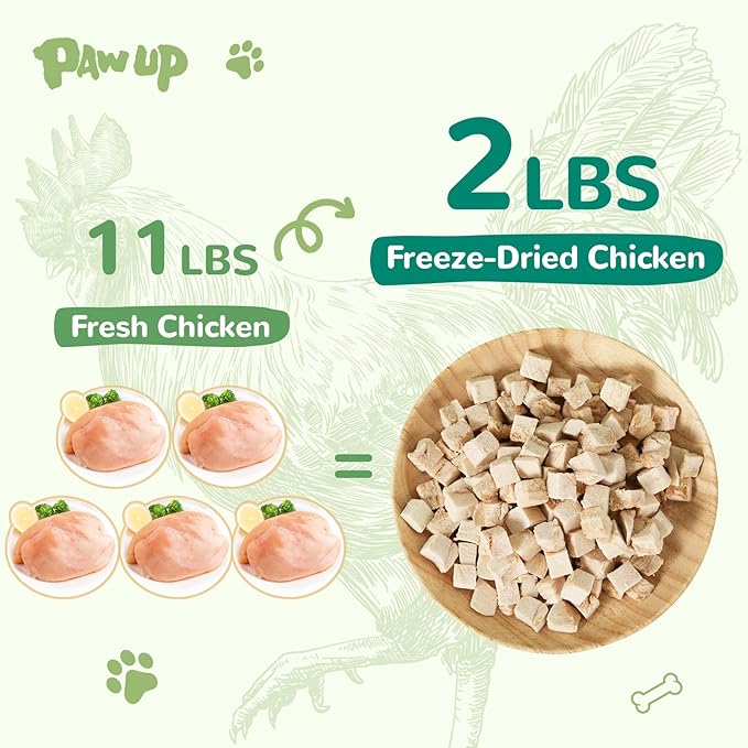 Freeze Dried Chicken for Dogs Cats, High Protein Raw Dog Food Topper, Single Fresh Ingredient Treats, 4.6oz, Rawhide Free