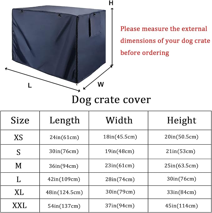 Senmortar Double Door Dog Crate Cover Wire Dog Cage Cover Waterproof Durable Lightweight 420D Polyester for Pet Crates Dark Blue 42 inches