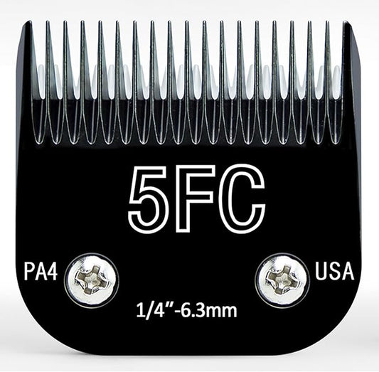 Black Detachable Steel Pet Dog Clipper Blades, Size-5FC, Compatible with Andis Cut Length 1/4"(6.3mm)，22th Ceramic Moving Blade