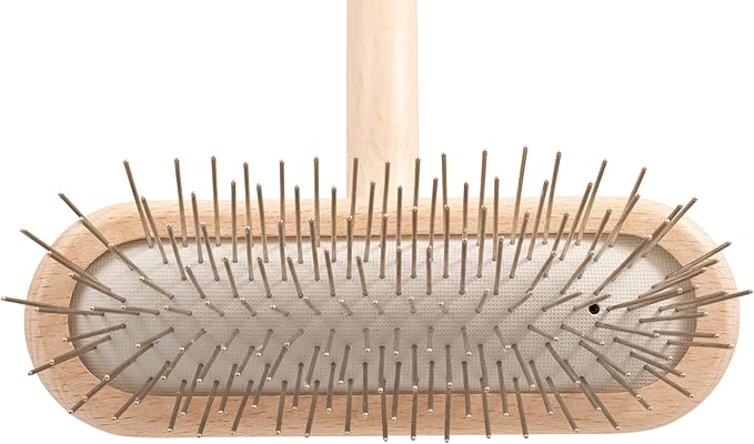 Chris Christensen Original Series 27 mm T-Brush - Dog & Cat Grooming Brush, Groom Like a Professional, Stainless Steel Pins, Lightweight Beech Wood Body, Ground and Polished Tips