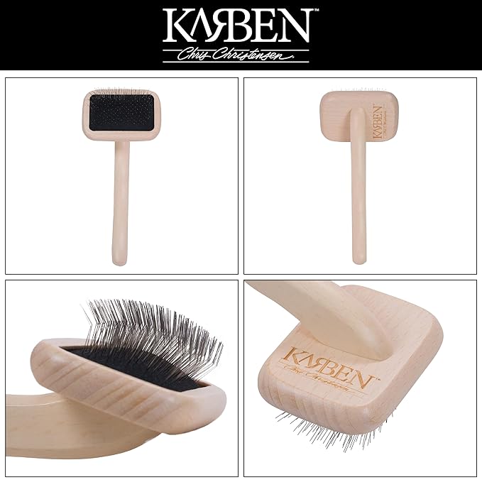 Chris Christensen Karben I Slicker Brush for Dogs, Groom Like a Professional, Ideal For All Coat Types, Remove Shedding Coat, Tangles and Dead Undercoat, 17 mm Stainless Steel Pins, Extra Small