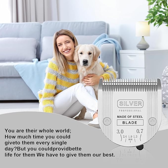 5 in 1 Replacement Blades Compatible with Wahl Bravura .Chromado，Creativa，Figura Dog Clippers for Dogs Grooming-(3PC)