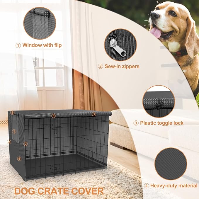 Crate cover Fit for 24 30 36 42 48-inches,Dog crate covers 36 inch,Cover for dog crate,Waterproof dog kennel cover,Crate covers for dog cages,Waterproof cover for dog kennel,Dog Enclosure Covers